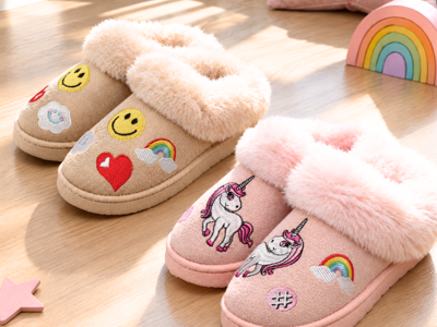 Playful Kids Slippers Lifestyle Composition